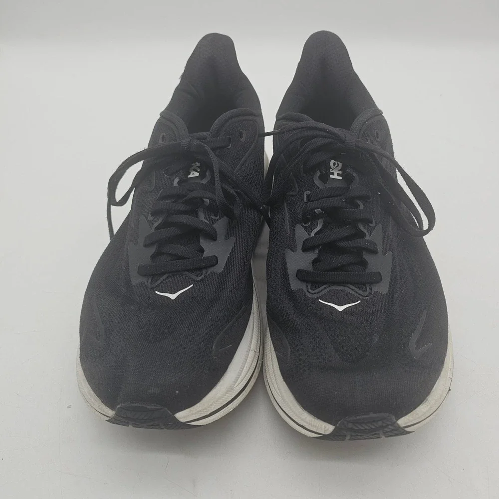 Size 11D- Hoka One One HOKA Clifton 10 Wide Black White W